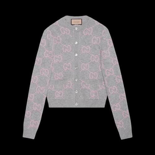 Gucci GG Knit Wool Cardigan 'Light Grey Melange'