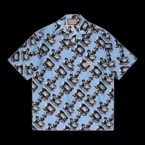 Gucci 3D Glass Horsebit Print Shirt 'Cloud'
