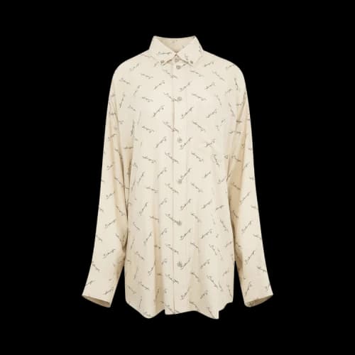 Balenciaga Long-Sleeve Cocoon Shirt 'Light Beige/Black'