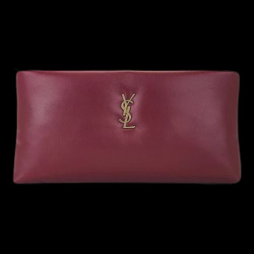 Saint Laurent Calypso Long Zipped Pouch 'Dark Bordeaux'