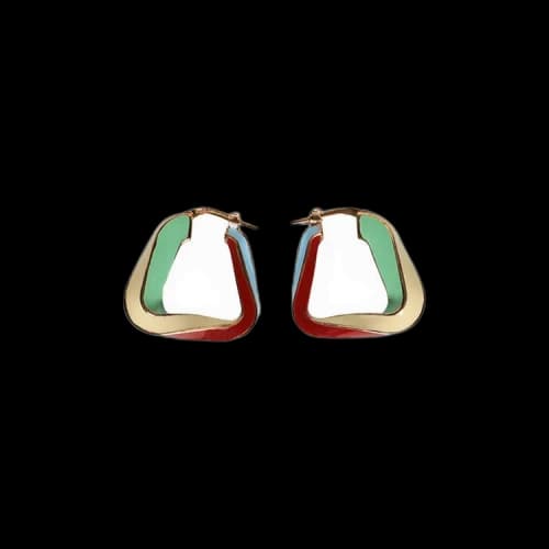 Bottega Veneta Twist Triangle Hoop Earrings 'Multicolor'
