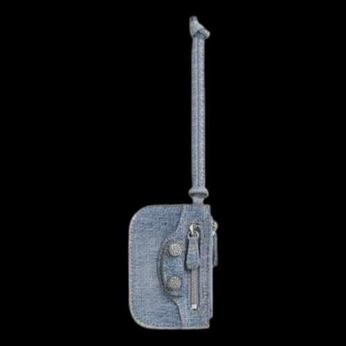 Balenciaga Le Cagole Coin Purse Denim With Rhinestones 'Blue' (Women's)