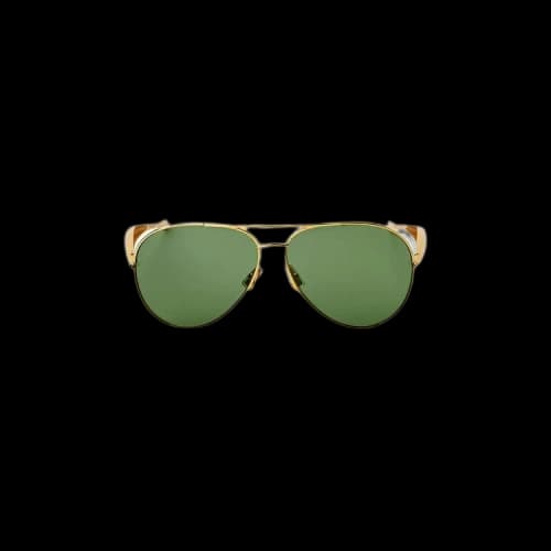 Bottega Veneta Sardine Aviator Sunglasses 'Gold/Green'