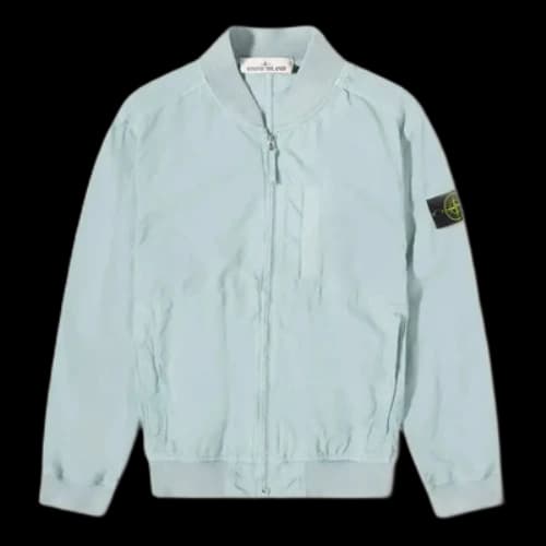 STONE ISLAND Cupro Cotton Twill Bomber Jacket 'Sky Blue'