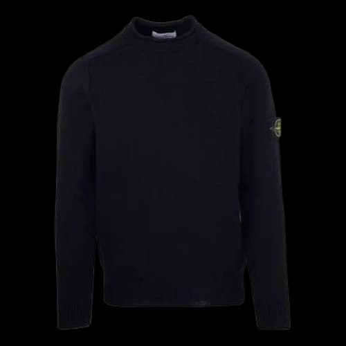 STONE ISLAND Logo Patch Detail Crewneck Sweater 'Black'
