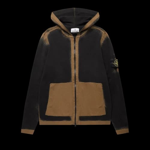 Stone Island Airbrush Zip Up Hoodie 'Black'