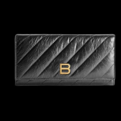 Balenciaga Crush Wallet On Chain Quilted 'Black' (Women's)