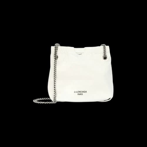 Balenciaga Crush Xs Leather Tote Optic White
