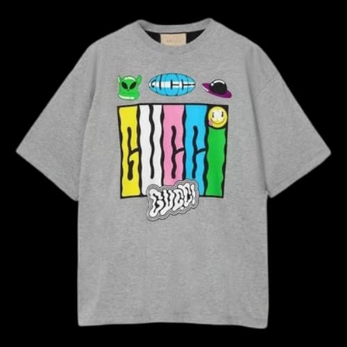 Gucci Reversible Cotton Jersey T-Shirt 'Grey'