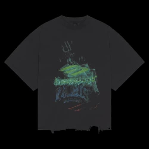 Balenciaga DIY Imprint Cropped T-Shirt 'Faded Washed Black'