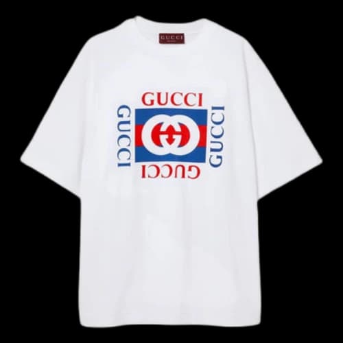 Gucci Cotton Jersey T-Shirt With Gucci Print 'White'