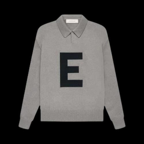 Fear of God Essentials Kids Big E Knit Polo 'Dark Oatmeal'