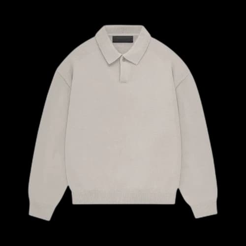 Fear of God Essentials Kids Knit Polo 'Silver Cloud'