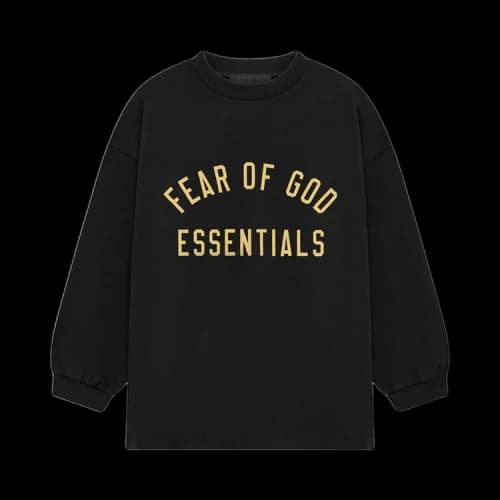 Fear of God Essentials Kids Jersey Long Sleeve Tee Black