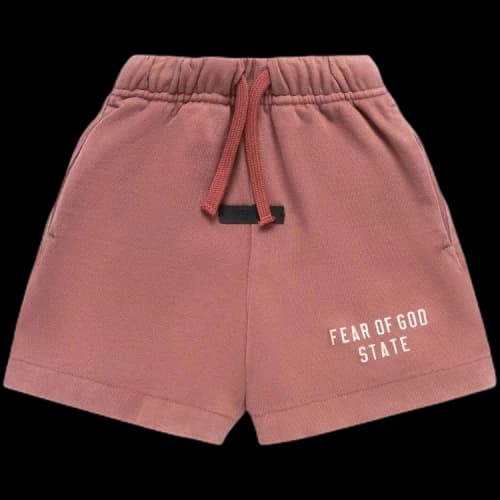 Fear of God Essentials Kids Heavy Jersey Soccer Short 'Crimson'