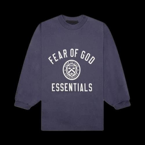 Fear of God Essentials Kids Jersey Long Sleeve Tee Marine