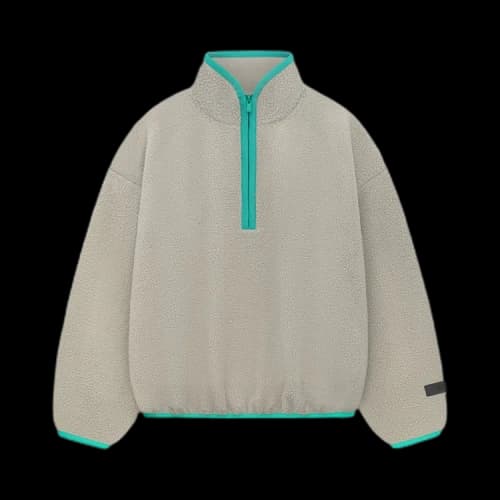 Fear of God Essentials Kids Polar Fleece Half Zip Mockneck 'Seal'