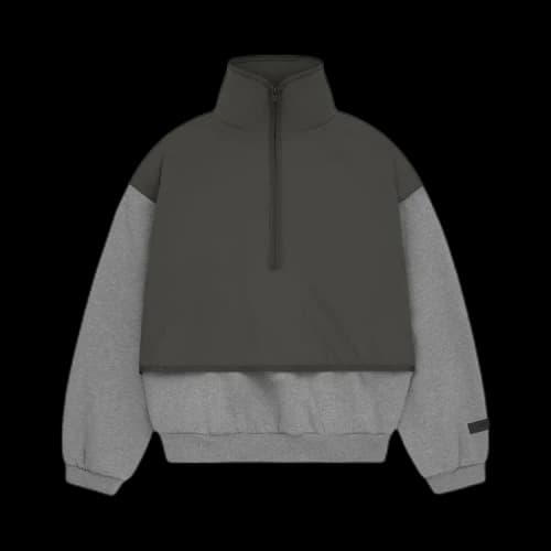 Fear of God Essentials Kids Nylon Fleece Mockneck Sweater 'Dark Heather Oatmeal/Ink'