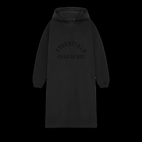 Fear of God Essentials Kids Nylon Fleece Hooded Dress 'Jet Black/Jet Black'