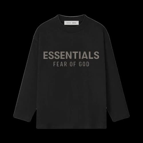 Fear of God Essentials Kids Classic Long Sleeve Tee Jet Black