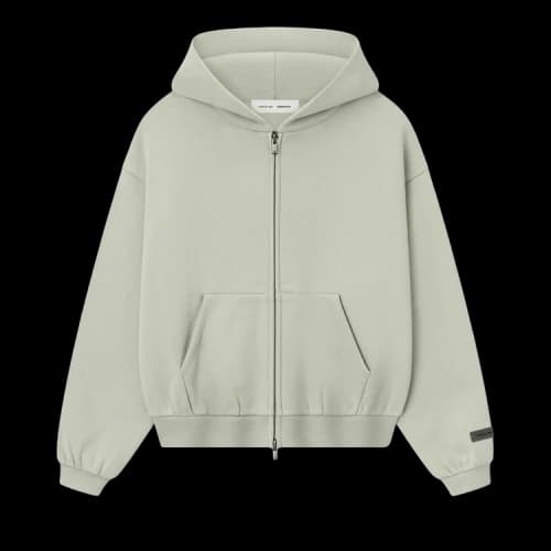 Fear of God Essentials Kids Fleece Zip-Up Hoodie Abbey Stone