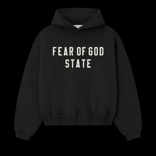 Fear of God Essentials Kids 90's Fleece Hoodie Jet Black
