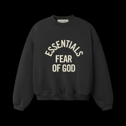 Fear of God Essentials Campus 90s Crewneck Sweatshirt 'Faded Black'