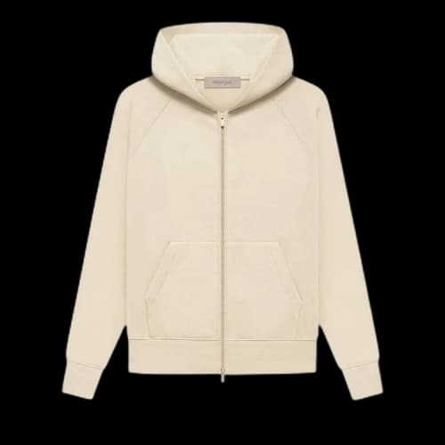 Fear of God Essentials Full Zip Hoodie 'Egg Shell'
