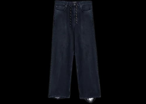 Balenciaga Baggy Drawsting Jeans Blue Denim