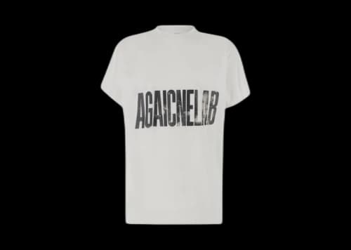Balenciaga Agaicnelab Pattern Cotton T-shirt White