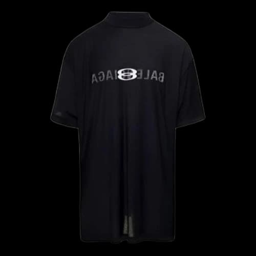 Balenciaga AI Logo Inside Out Oversized T-shirt 'Black Faded'
