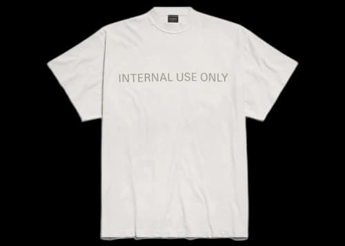 Balenciaga Internal Use Only Inside-Out Oversized T-Shirt Off White