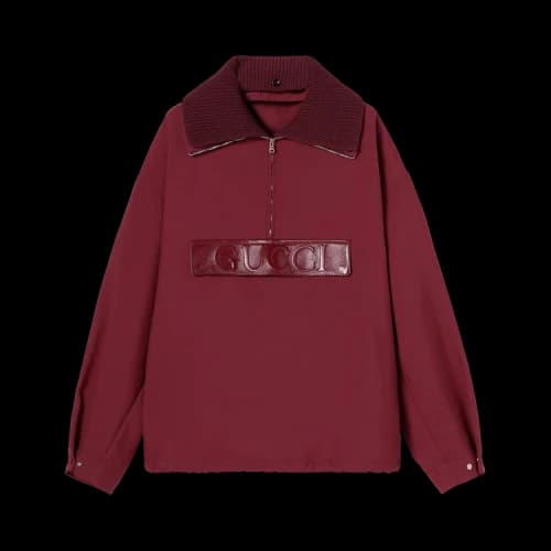 Gucci Bomber Gabardine Jacket 'Rosso Ancora'
