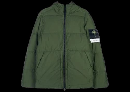 Stone Island Garment Dyed Crinkled Jacket Olive Green