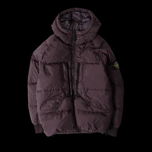 Stone Island Zip Up Puffer Jacket 'Burgundy'