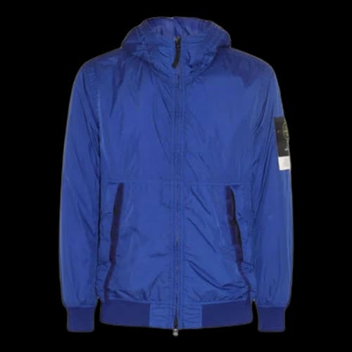 STONE ISLAND Logo Patch Hooded Track Jacket 'Blue'