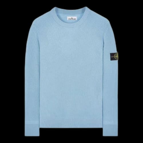 STONE ISLAND Logo Patch Crewneck Knitted Sweater 'Sky Blue'