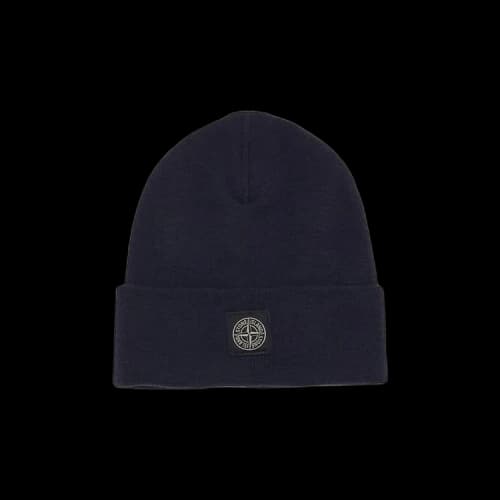 Stone Island Decorative Stitch Ribbed Knit Beanie 'Navy Blue'