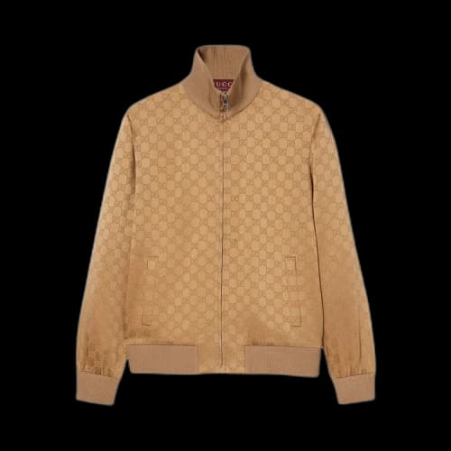 Gucci Jacquard Zip Jacket 'Vintage Camel'