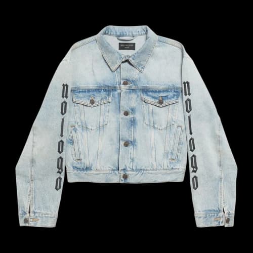 Balenciaga No Logo Denim Jacket 'Iced Blue'