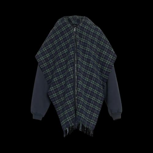 Balenciaga Scarf Zip-Up Hoodie 'Faded Black'