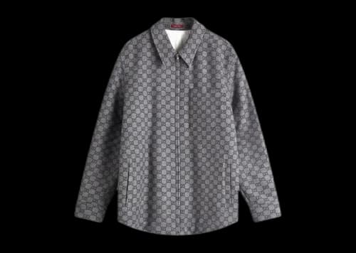 Gucci GG Zip Flannel Overshirt Jacket Grey/Dark Grey