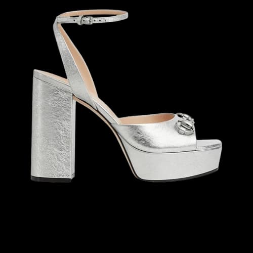 Gucci Horsebit Platform Sandal 'Silver' (Women's)