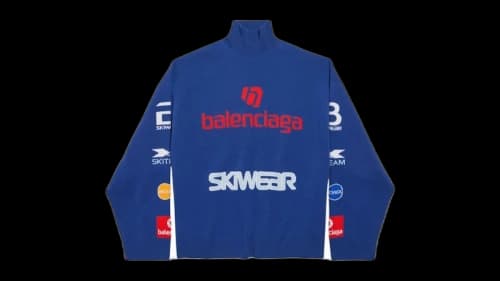 Balenciaga Sponsor Long Sleeve Turtleneck Sweater Blue