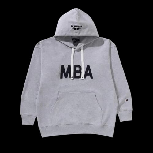 BAPE Logo Pullover Hoodie 'Grey'