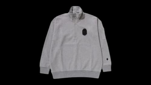 BAPE Half Zip Pull Over I Sweatshirt Gray