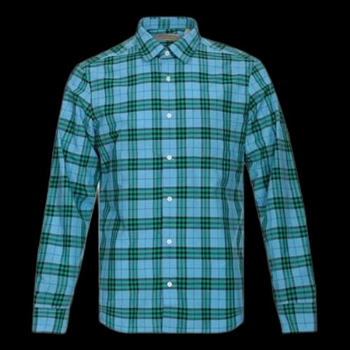 Burberry Cotton Long Sleeves Plaid Shirt Blue
