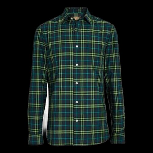 Burberry Plaid Long Sleeves Shirt Blue Green