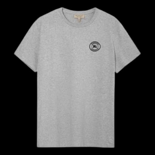 Burberry Solid Color Round Neck Short Sleeve Gray