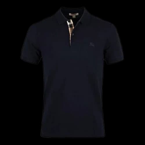 Burberry Logo lapel Short Sleeve Polo Shirt Navy Blue
